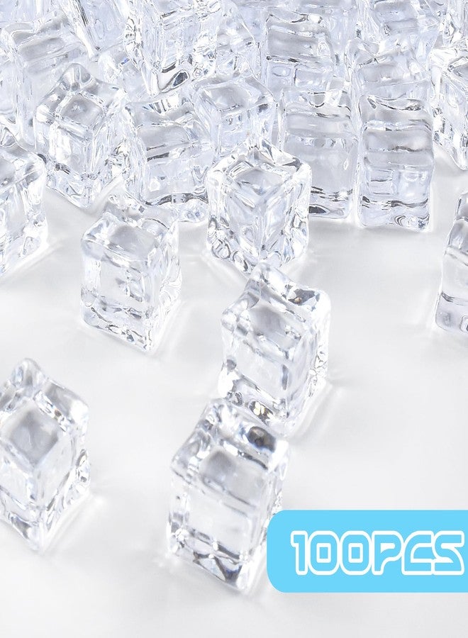 Aifong 100 Pcs Fake Ice Cube 0.7'' Acrylic Ice Cube, Reusable Ice Cubes Vase Fillers for Centerpieces (White) - Image 3